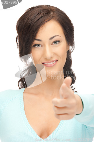 Image of businesswoman pointing her finger