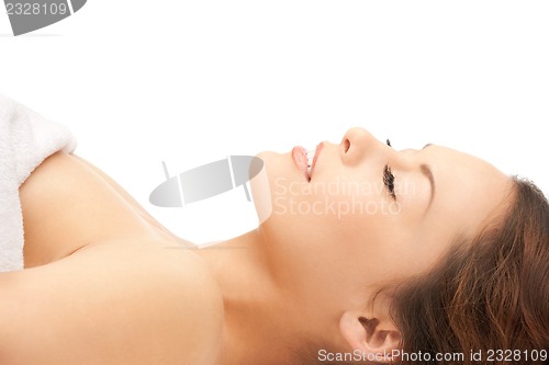 Image of beautiful woman in spa salon