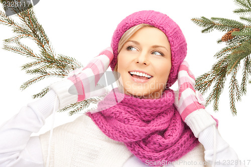 Image of beautiful woman in winter hat