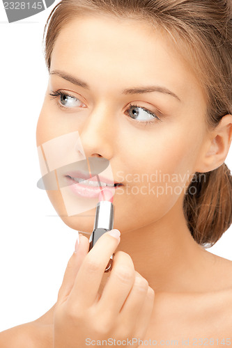 Image of beautiful woman with lipstick