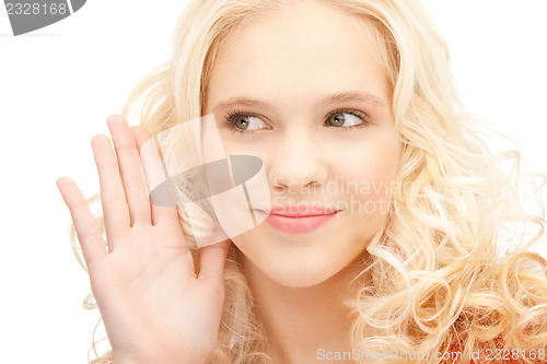 Image of woman listening gossip