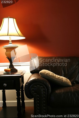 Image of Lamp and the Couch - Vertical Shot