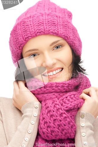 Image of beautiful woman in winter hat