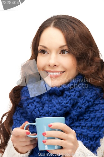 Image of woman with blue mug