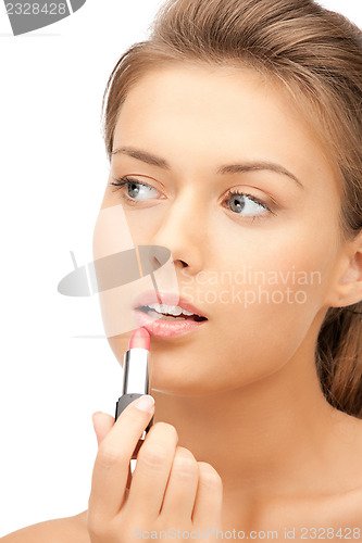 Image of beautiful woman with lipstick