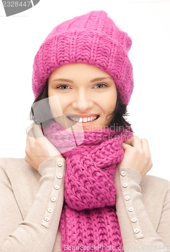 Image of beautiful woman in winter hat