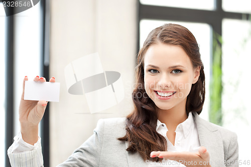 Image of woman with business card