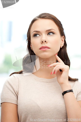 Image of calm and serious woman