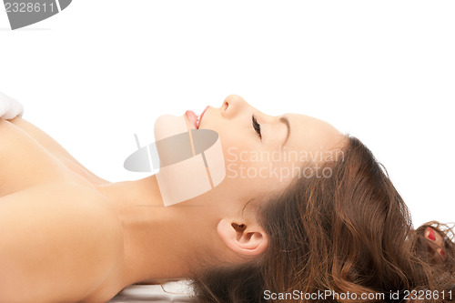 Image of beautiful woman in spa salon