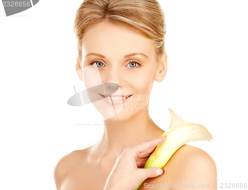 Image of beautiful woman with calla flower