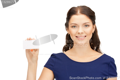 Image of woman with business card