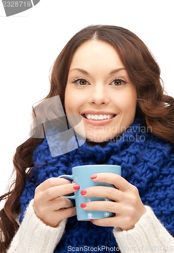Image of woman with blue mug