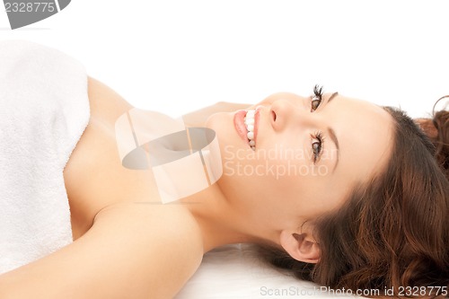 Image of beautiful woman in spa salon