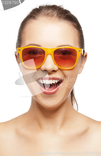 Image of happy screaming teenage girl in shades