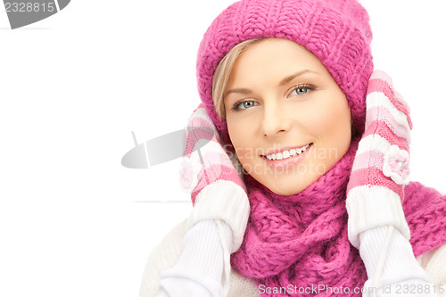 Image of beautiful woman in winter hat