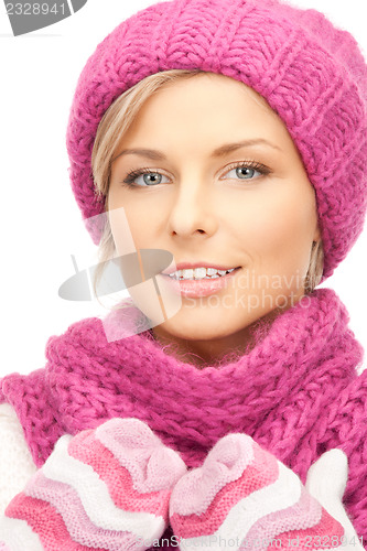 Image of beautiful woman in winter hat