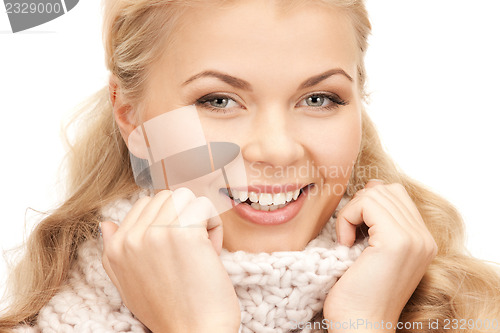 Image of beautiful woman in muffler