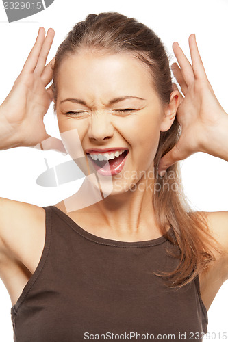 Image of happy screaming teenage girl
