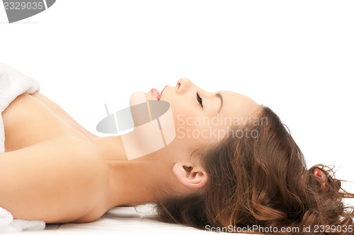 Image of beautiful woman in spa salon