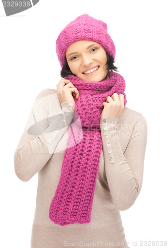 Image of beautiful woman in winter hat