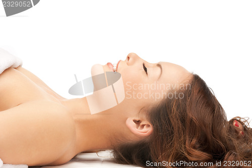 Image of beautiful woman in spa salon