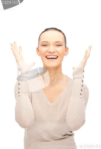 Image of woman with expression of tryumph