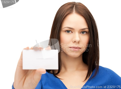 Image of woman with business card