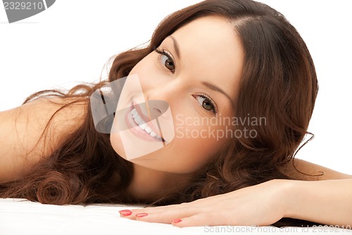 Image of beautiful woman in spa salon