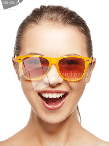 Image of happy screaming teenage girl in shades