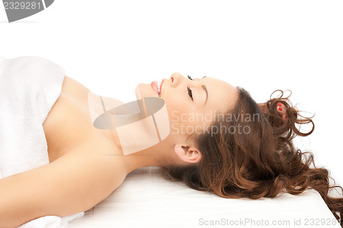 Image of beautiful woman in spa salon