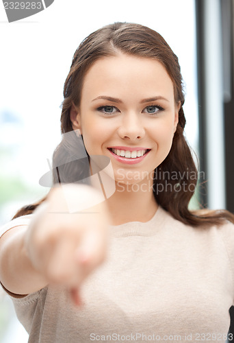 Image of businesswoman pointing her finger