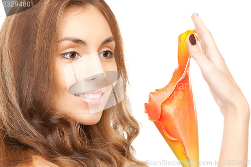 Image of beautiful woman with calla flower