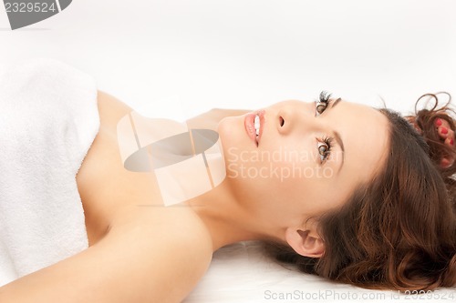 Image of beautiful woman in spa salon