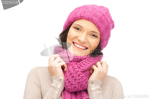 Image of beautiful woman in winter hat