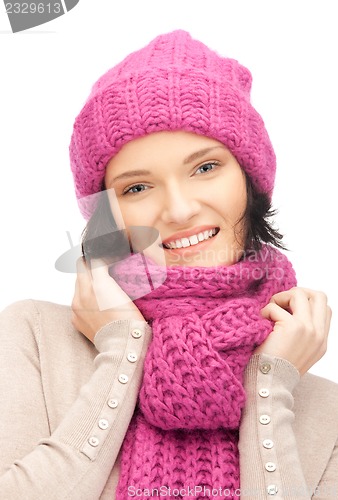 Image of beautiful woman in winter hat