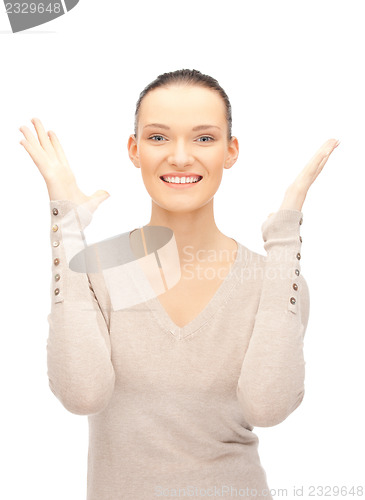 Image of woman with expression of tryumph
