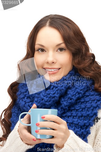 Image of woman with blue mug