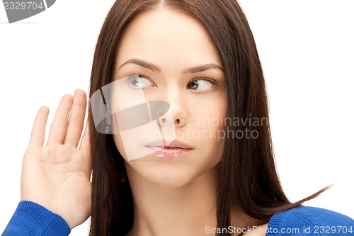 Image of woman listening gossip