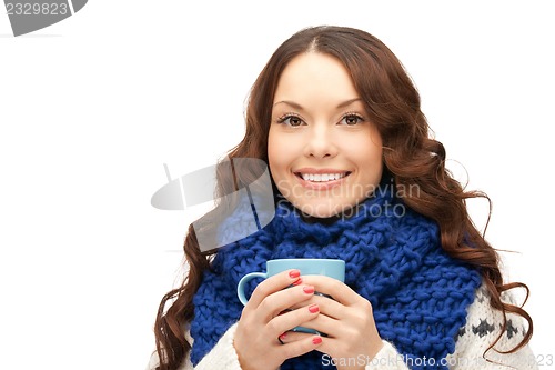 Image of woman with blue mug