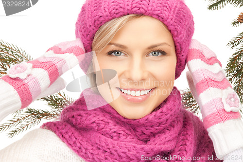 Image of beautiful woman in winter hat