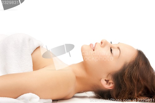 Image of beautiful woman in spa salon