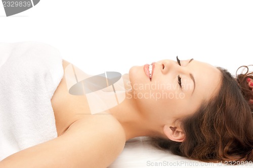 Image of beautiful woman in spa salon