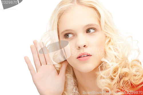 Image of woman listening gossip