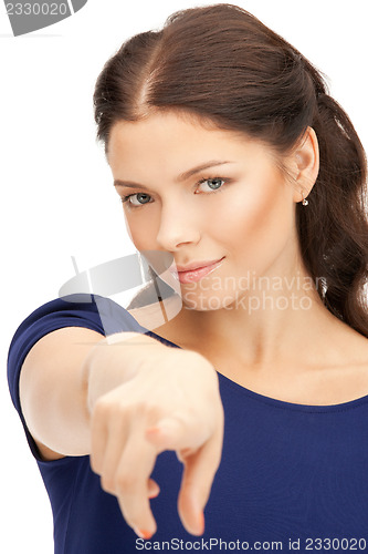 Image of businesswoman pointing her finger