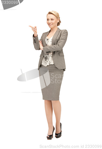 Image of businesswoman pointing her finger