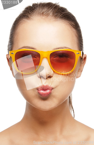 Image of funny teenage girl in shades