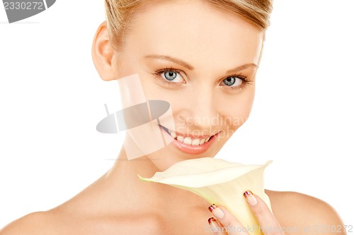Image of beautiful woman with calla flower