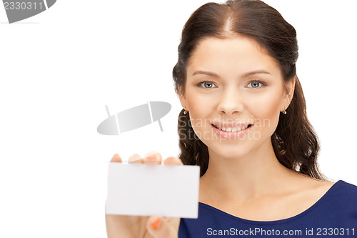 Image of woman with business card