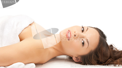 Image of beautiful woman in spa salon