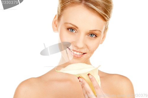 Image of beautiful woman with calla flower